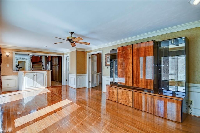 interior space featuring ceiling fan