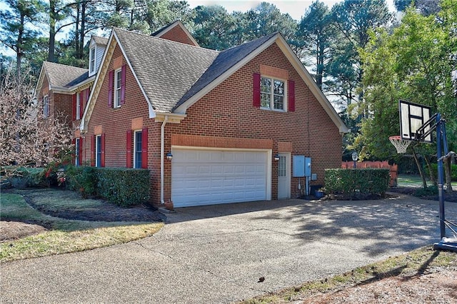 view of home's exterior with a garage