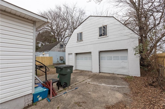 view of garage