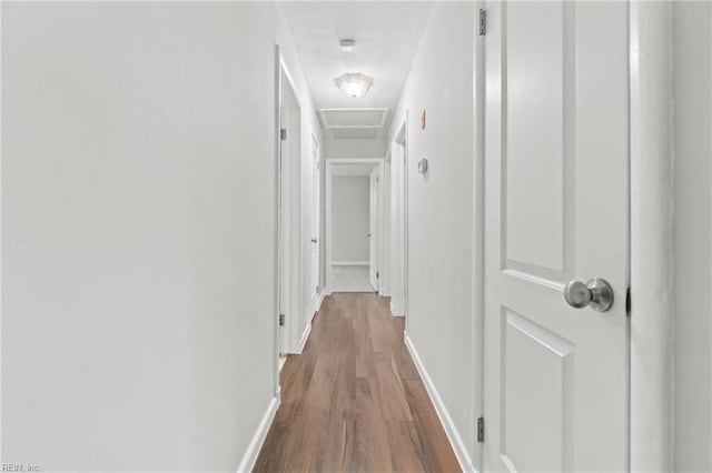 hall featuring wood-type flooring