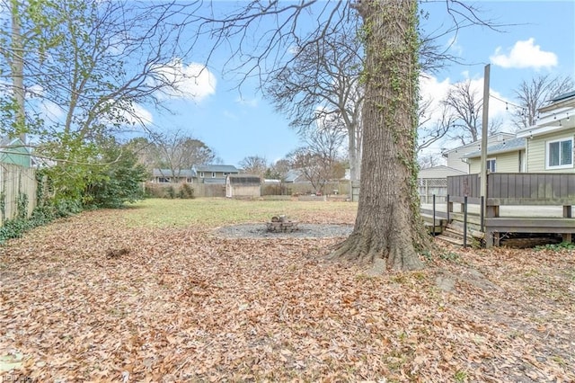 view of yard with a deck