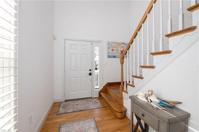 foyer entrance featuring light hardwood / wood-style floors