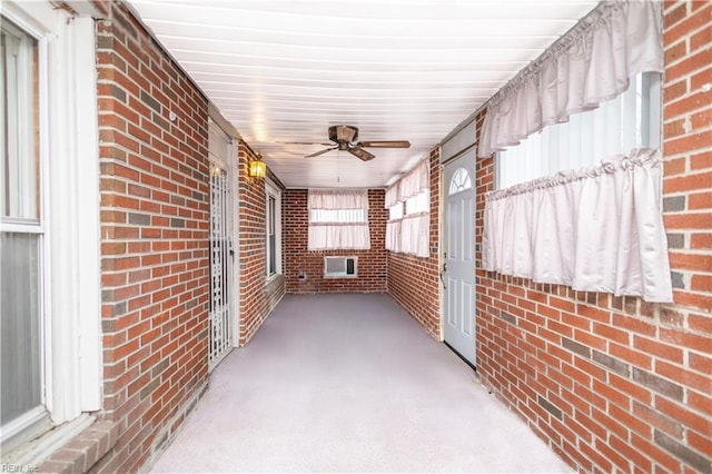 view of patio featuring ceiling fan