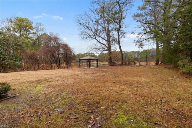 view of yard with a gazebo