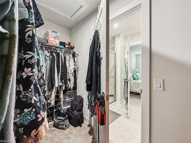 view of walk in closet