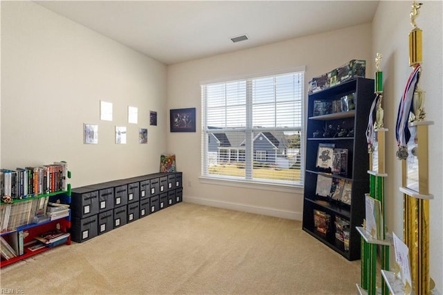 interior space with carpet flooring