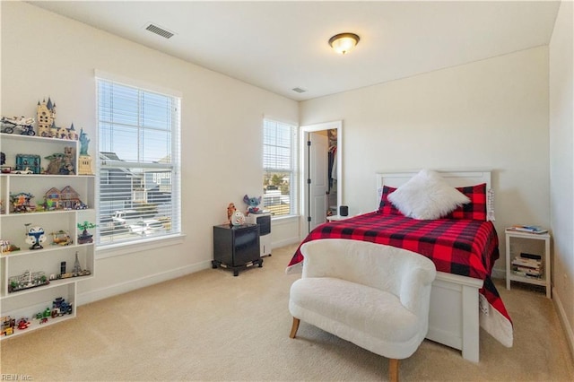 bedroom with carpet