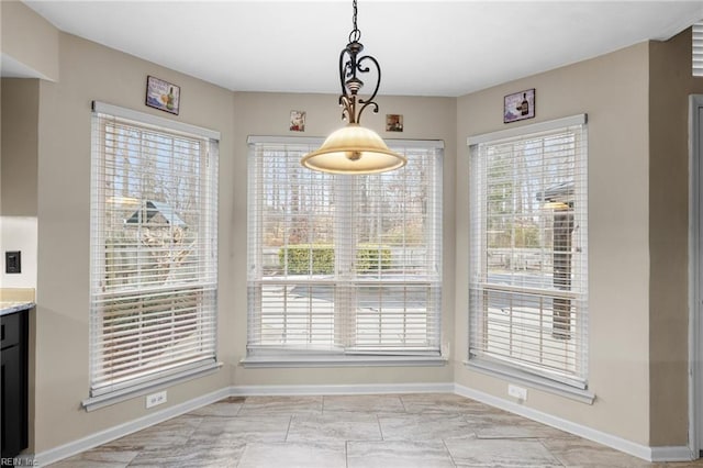 view of unfurnished dining area