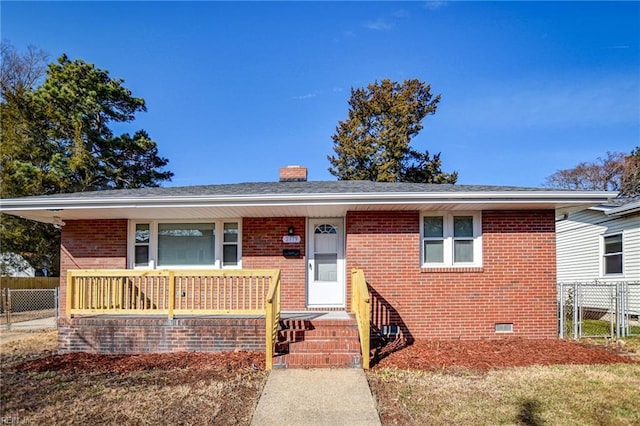 bungalow featuring covered porch