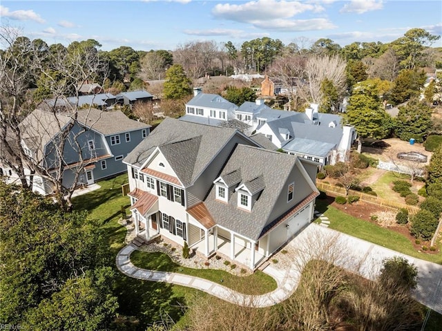 drone / aerial view with a residential view