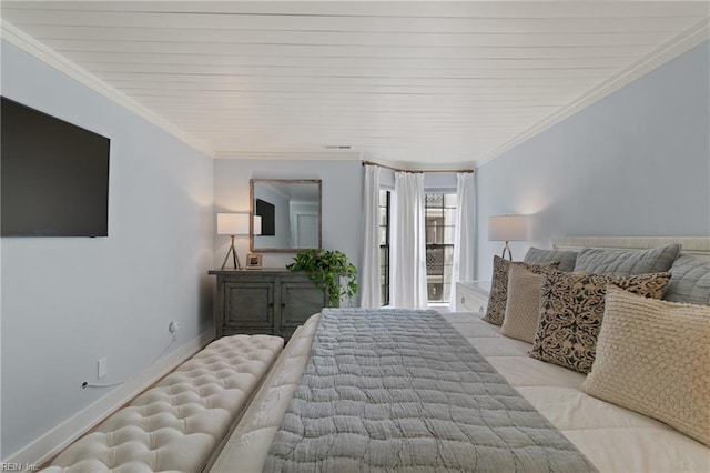 bedroom featuring ornamental molding