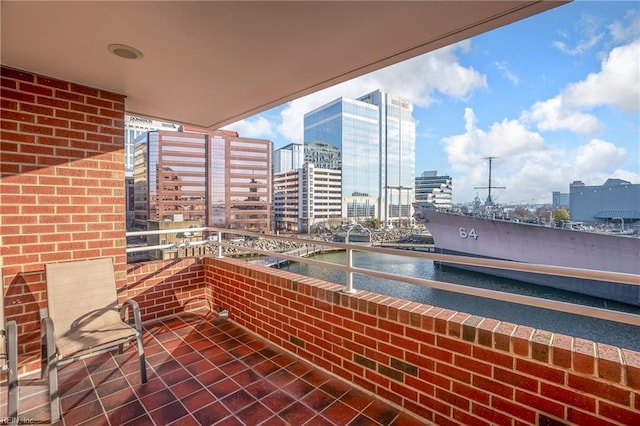 balcony with a water view