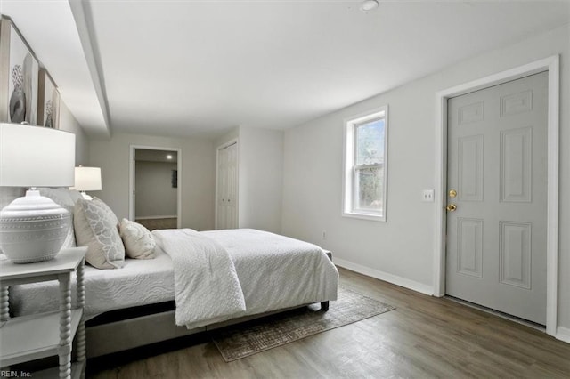 bedroom featuring hardwood / wood-style flooring