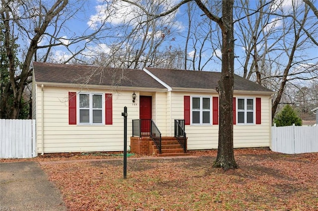 view of ranch-style home