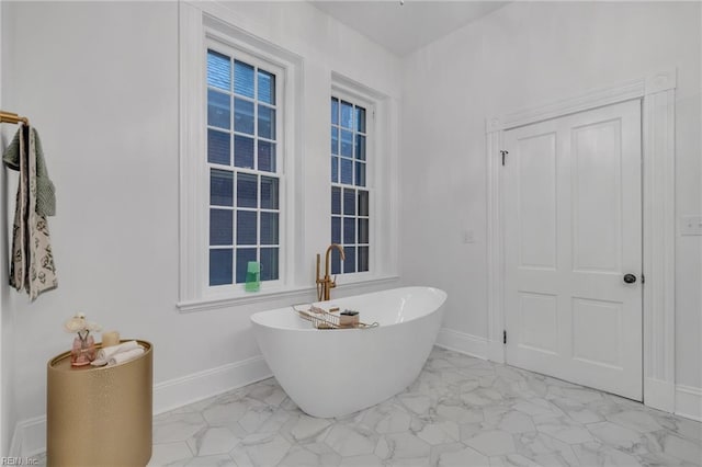 bathroom featuring a washtub