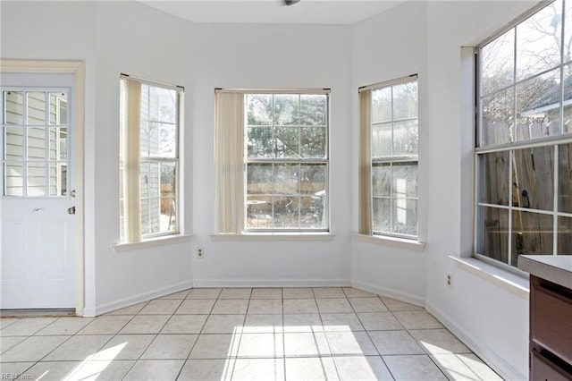 view of unfurnished sunroom