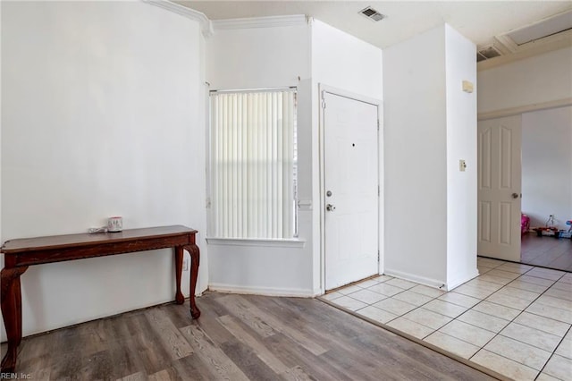 entrance foyer with light wood-type flooring