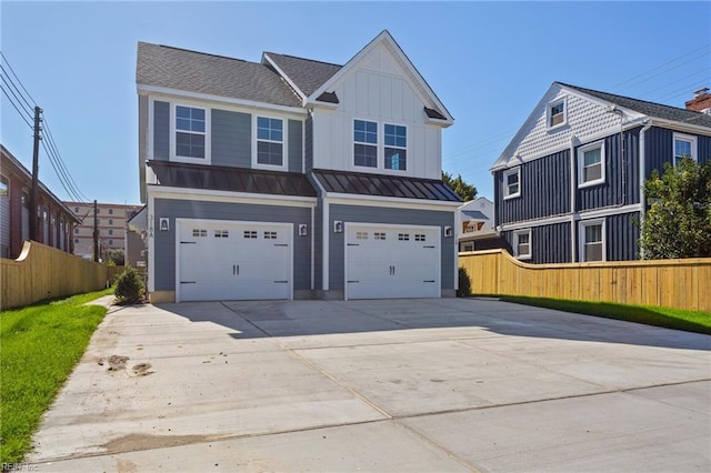 view of front of home with a garage