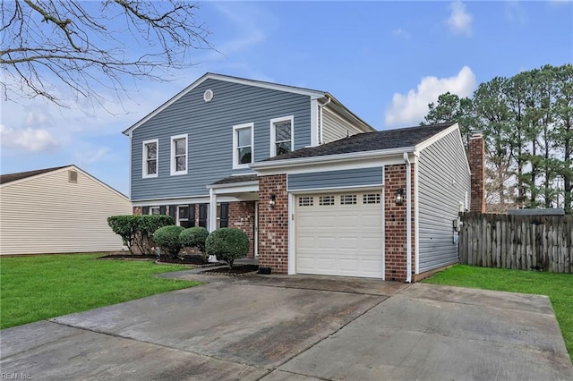 front of property with a garage and a front yard