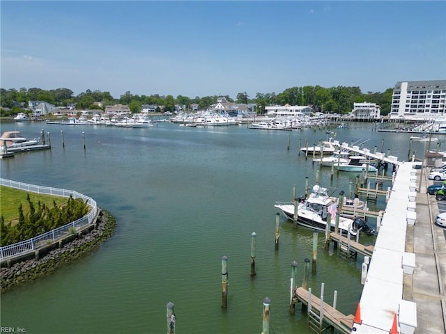 water view with a dock