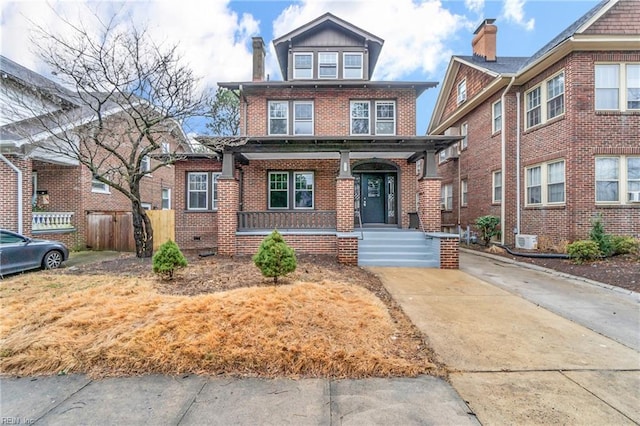 view of front of home featuring covered porch