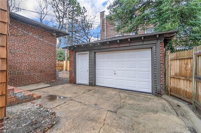 view of garage