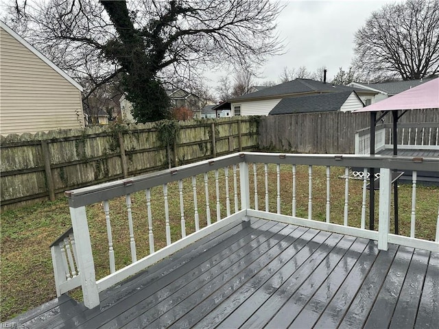 deck with a yard