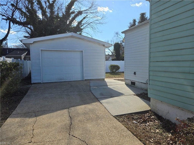 view of garage