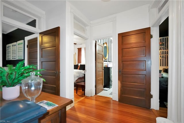 hallway featuring hardwood / wood-style floors