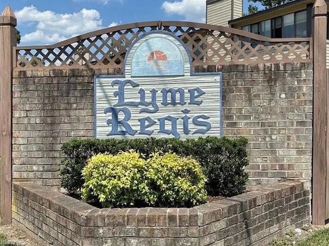 view of community sign