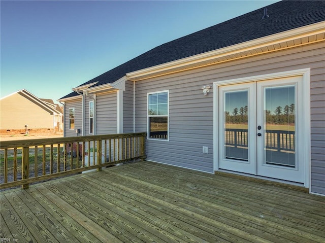 deck featuring french doors