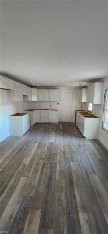 unfurnished living room featuring dark wood-type flooring