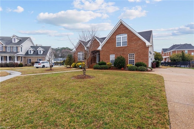 view of front of house with a front lawn