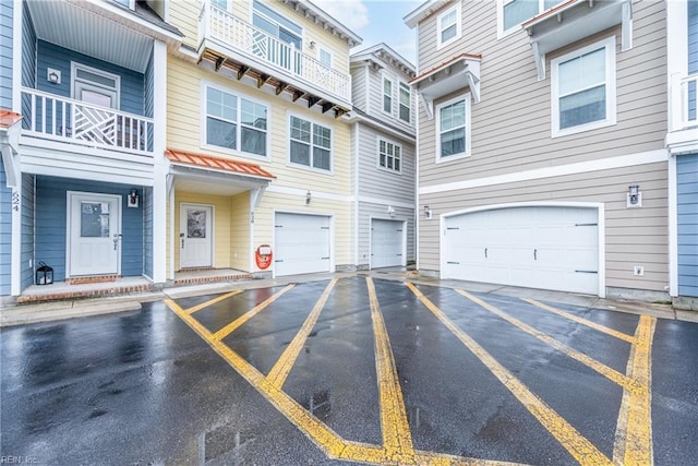 exterior space featuring a garage