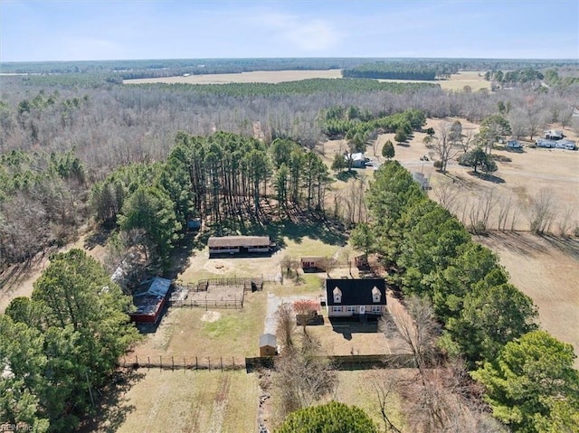 aerial view with a rural view