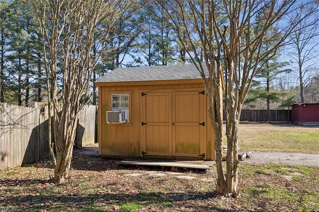 view of outbuilding with cooling unit