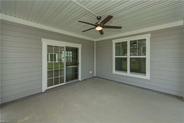 view of patio / terrace with ceiling fan