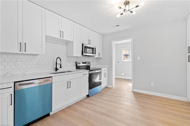 kitchen featuring appliances with stainless steel finishes and white cabinets