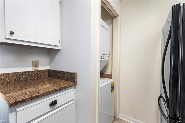 107 Marshall Way Unit J, Williamsburg, VA 23185 - washroom with stacked washing machine and dryer