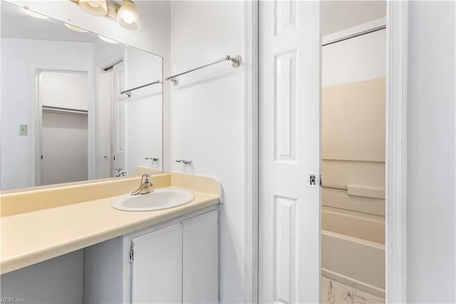 107 Marshall Way Unit J, Williamsburg, VA 23185 - bathroom with vanity and marble finish floors