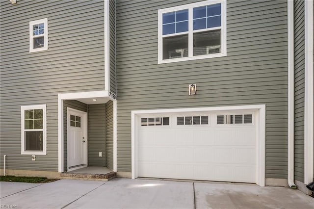 exterior space featuring a garage