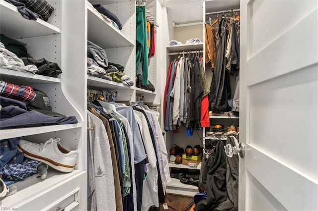 view of walk in closet