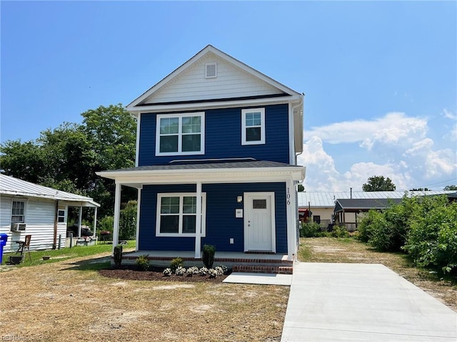 view of front of property with covered porch