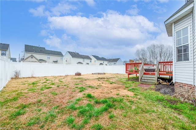 view of yard featuring a deck