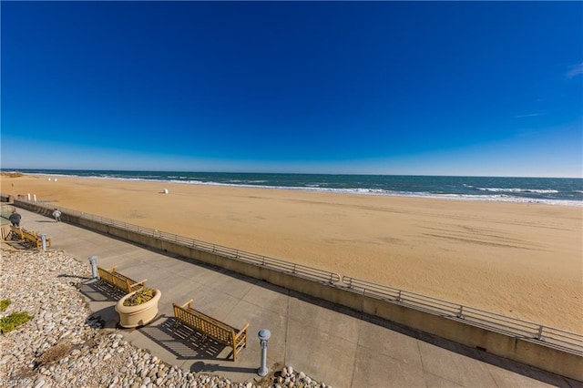 exterior space with a view of the beach