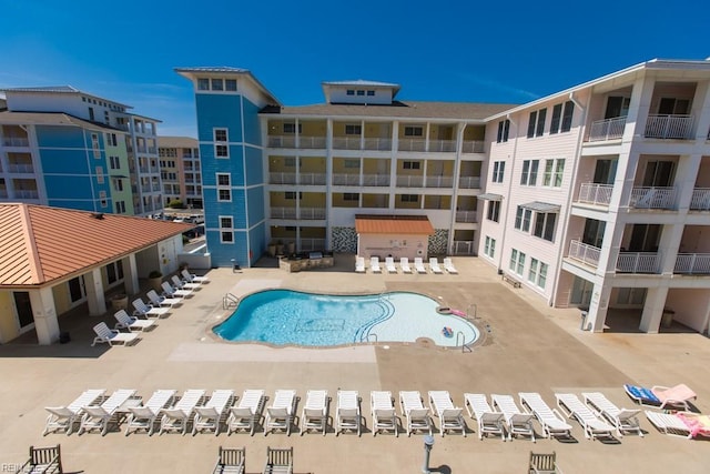 view of pool with a patio area