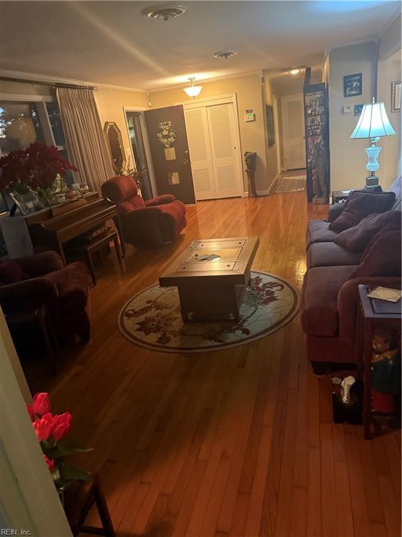 living room with light wood-type flooring