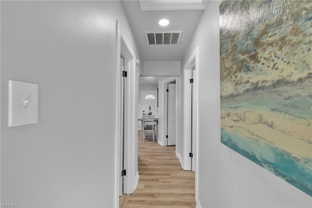 hallway featuring light wood-type flooring