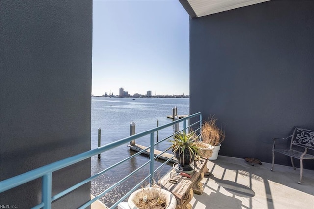 balcony with a water view