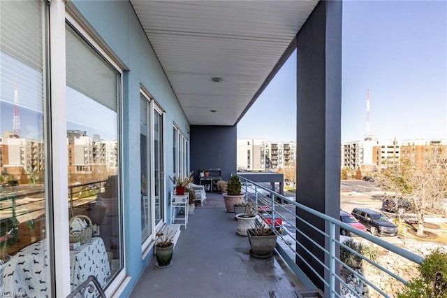 balcony featuring a view of city